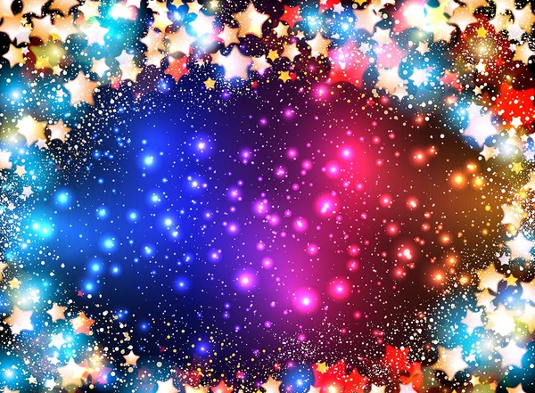 Colorful stars with shiny background vector  