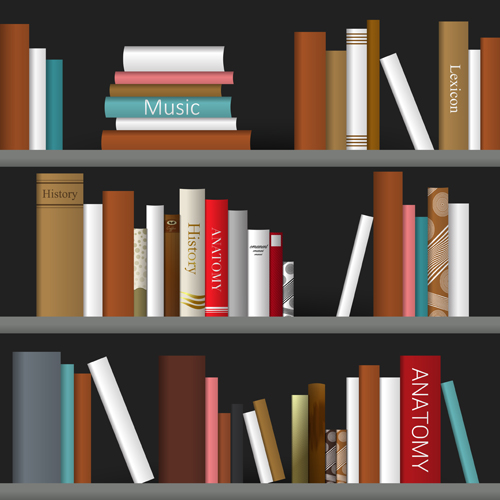 Creative book shelf vector design 06  