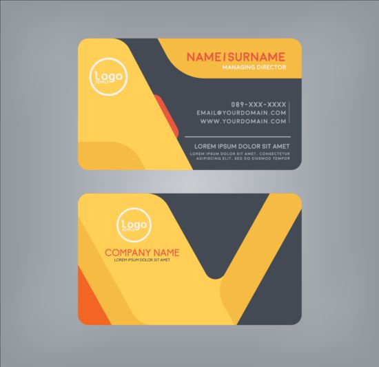 Creative business card black with yellow vector 01  