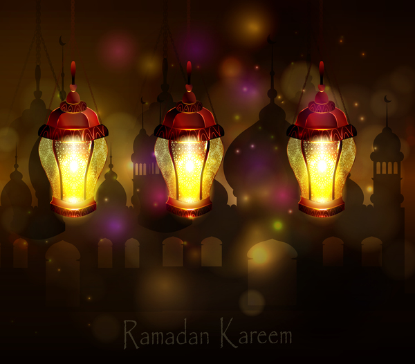 Créative vecteur de fond foncé 18 ramadan jareem  