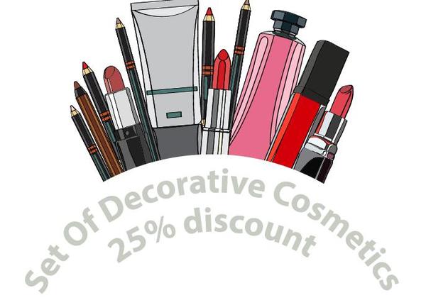 Decorative cosmetics discount poster design vector 02  