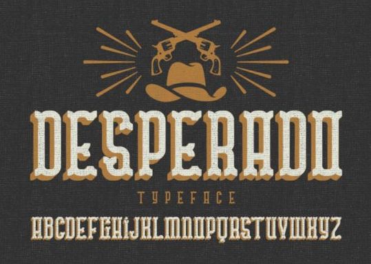 Desperado lettertype vector  
