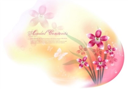 Dream orchid background with flower vector  