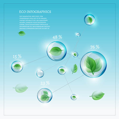 Eco infographics elements vectors graphics 09  