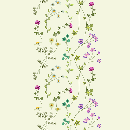 Elegant floral pattern vector material set 03  
