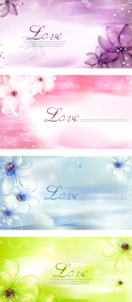 Elegant dream flower vector cards  