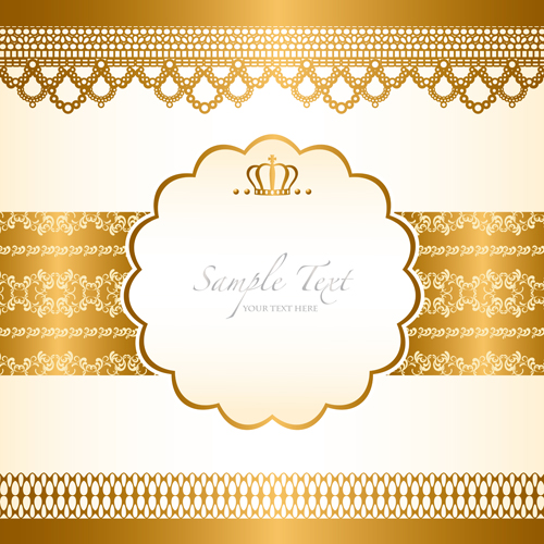 Gold elements vector backgrounds 01  