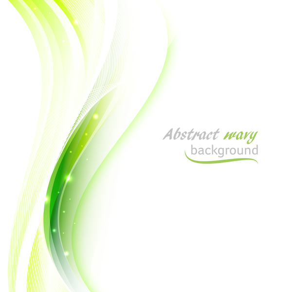 Green wavy lines abstract background vector  