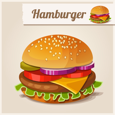 Hanburger illustration vector material  