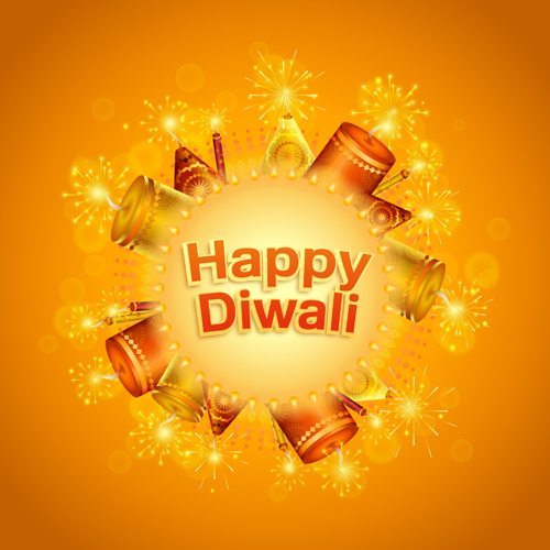 Happy diwali India styles vector background vector 05  