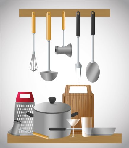 Kitchen tools vector illustration set 02  