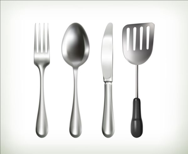 Knife and fork with spoon shovel vector  