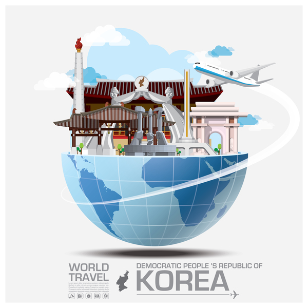 Korea travel vector template 02  