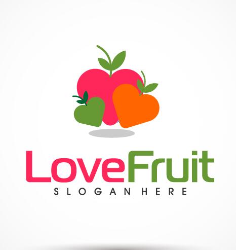 Love fruit logo vector  