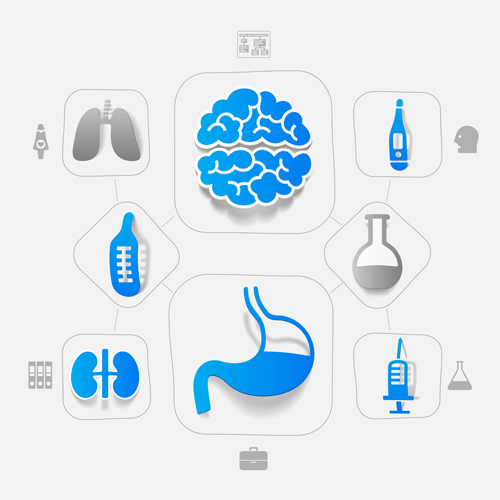 Medicine infographic with sticker vector set 10  