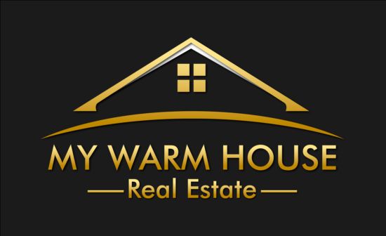Min varma hus logo typ vektor  