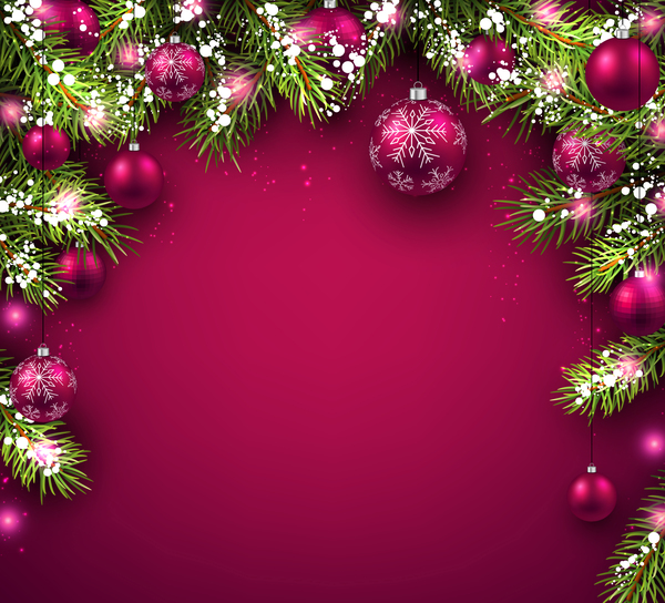 Новый год фоне красных рождественских шаров векторов  