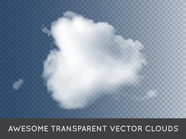 Realistische Wolken Abbildung Vektoren set 09  