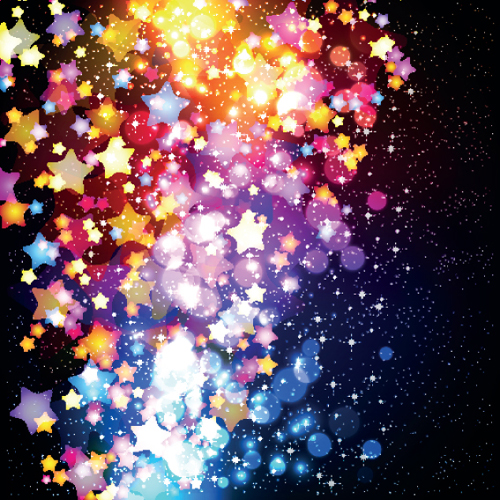 Colorful Stars and glitter vector backgorunds set 01  