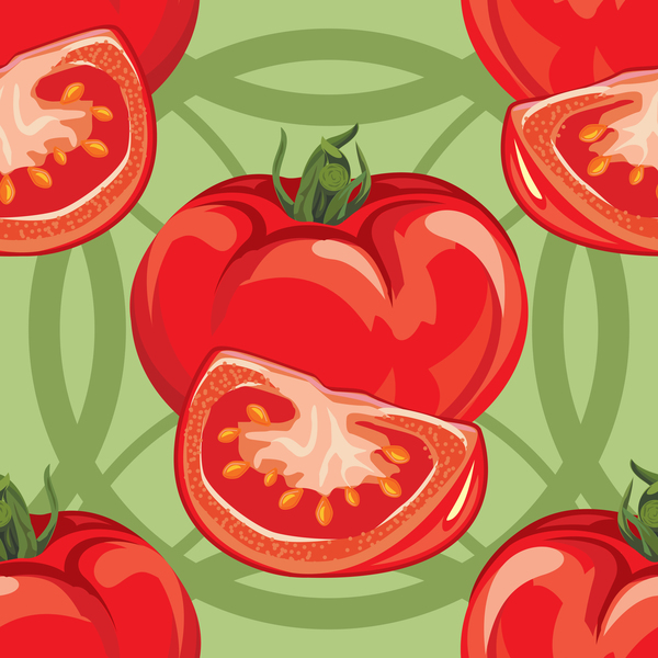 Tomato pattern seamless vectors  