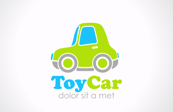 Spielzeugauto-Logo-Design-Vektor  