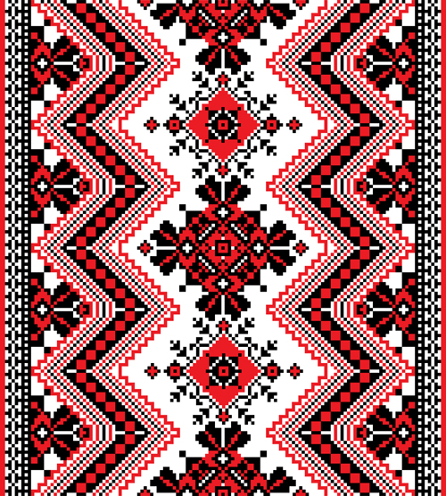 Ukrainian styles embroidery patterns vector set 02  