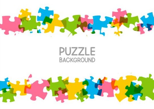 Fond de vecteur avec le puzzle coloré 03  