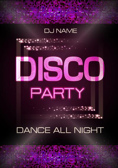 Vektor Nacht Club Disco-Party Plakat Vorlage 10  