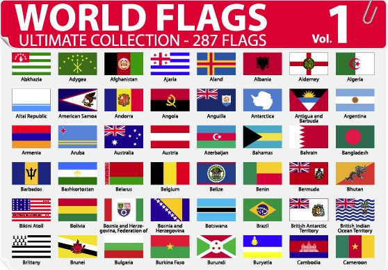 Various of World flags vector set 04  