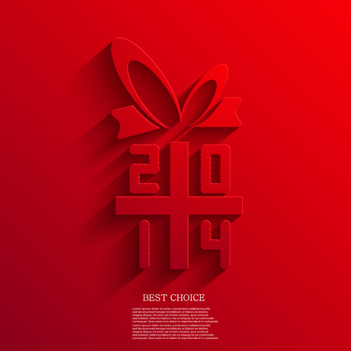 2014 Xmas red background vector set 06  