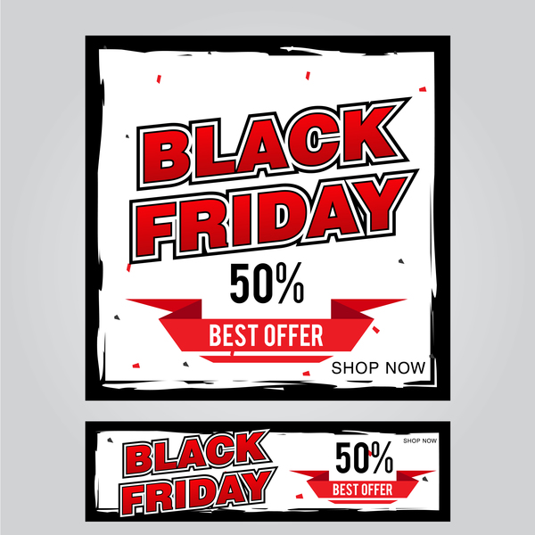 black friday poster with banner template vector material 09  
