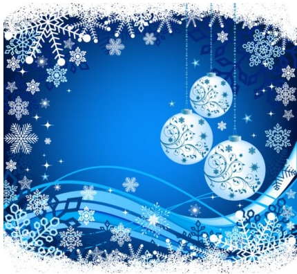 Christmas snow ball blue background vector  