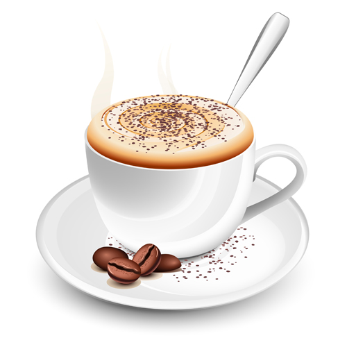 Set of Cup with coffee design vector 05  