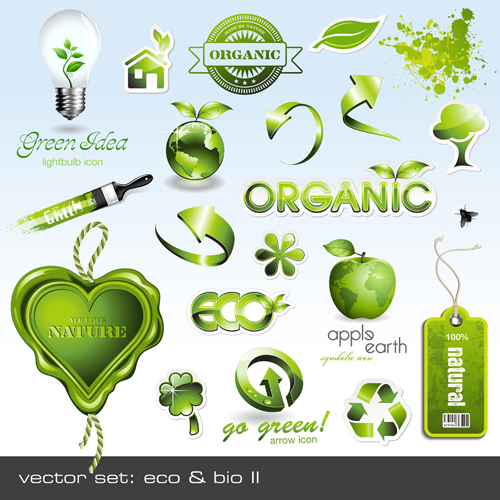 Environmental Protection and Eco elements icons vector 02  