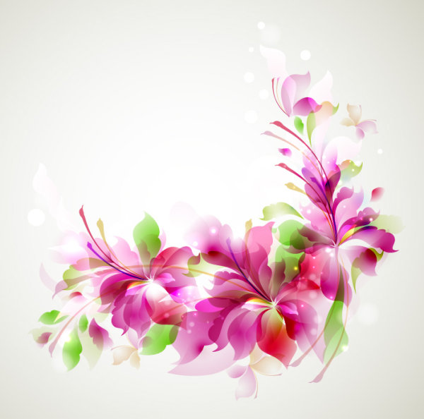 Stylish Shiny flower art background vector 01  