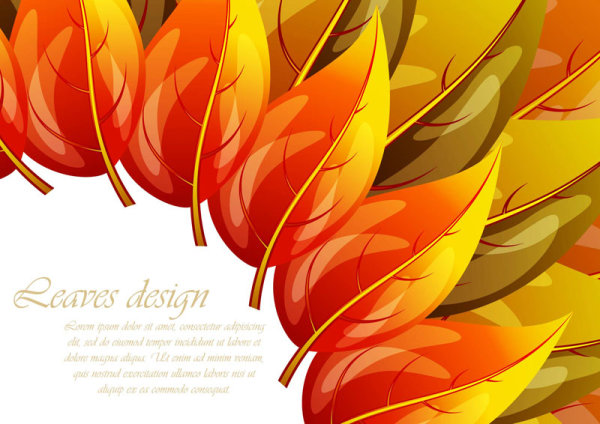 Red leaves background vector art 02  