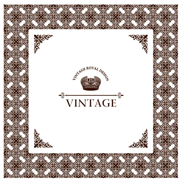 Set of Vintage ornate frames vector art 03  