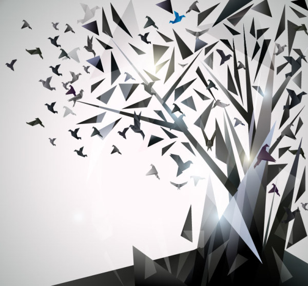 concept Paper Cranes vector backgrounds 03  