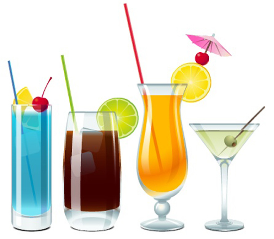 Mixed drink cocktail art vector  