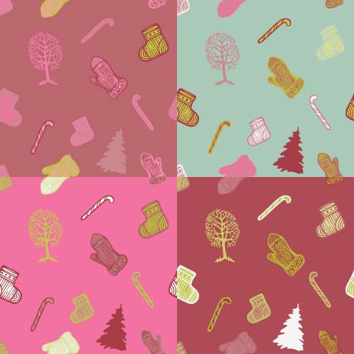 2016 christmas ornaments seamless pattern vector 03  