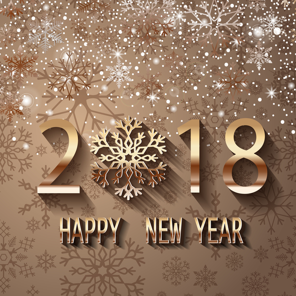 2018 new year design with snow backgorund vector  