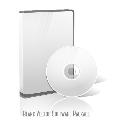 Blank CD package box vector template 02  