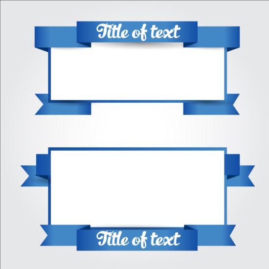 Blue ribbon with blank banners vector  