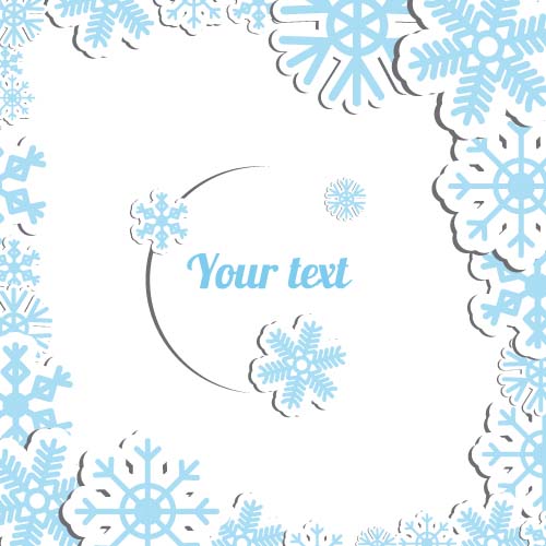 Blue snowflake christmas cards vector  