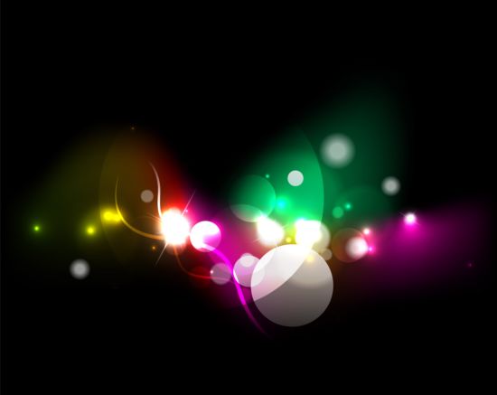 Blurs light dots colored background vector 07  