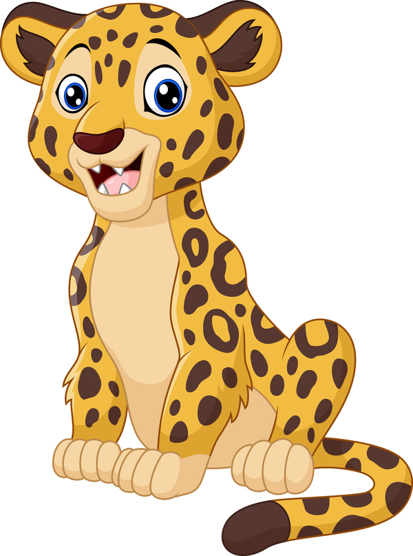 Vecteur de dessin animé mignon de guépard  