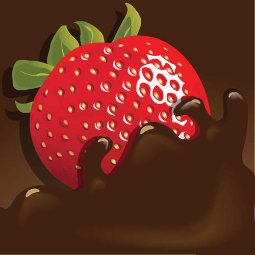 Vivid Chocolate with strawberry vector 05  