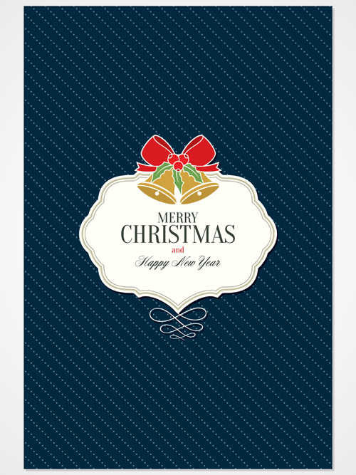 Christmas label with dot pattern vector  