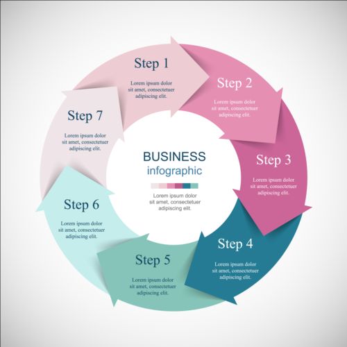 Circle with arrow infographic vector 01  