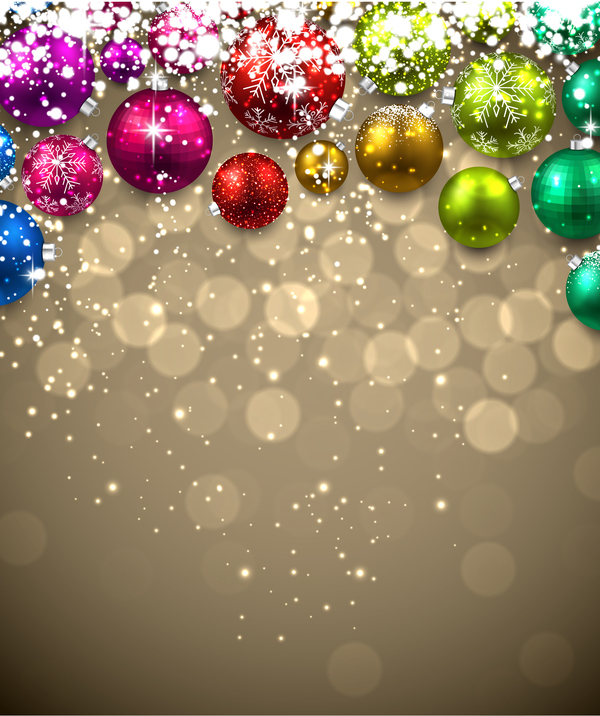 Colored christmas ball with new year background vector  